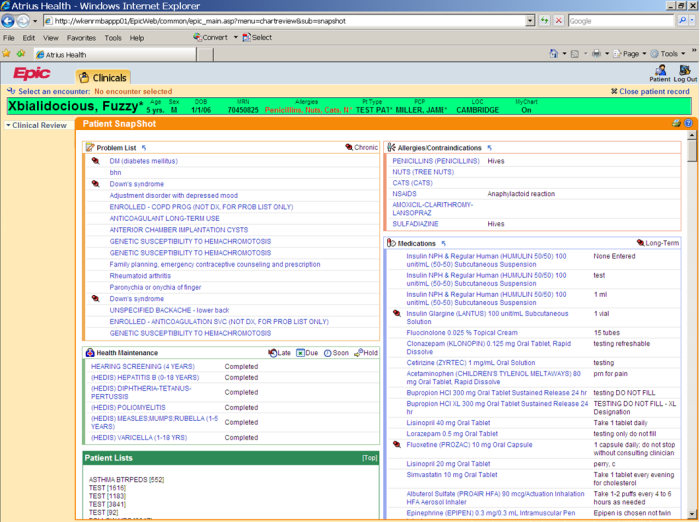 Example 2: Electronic health record