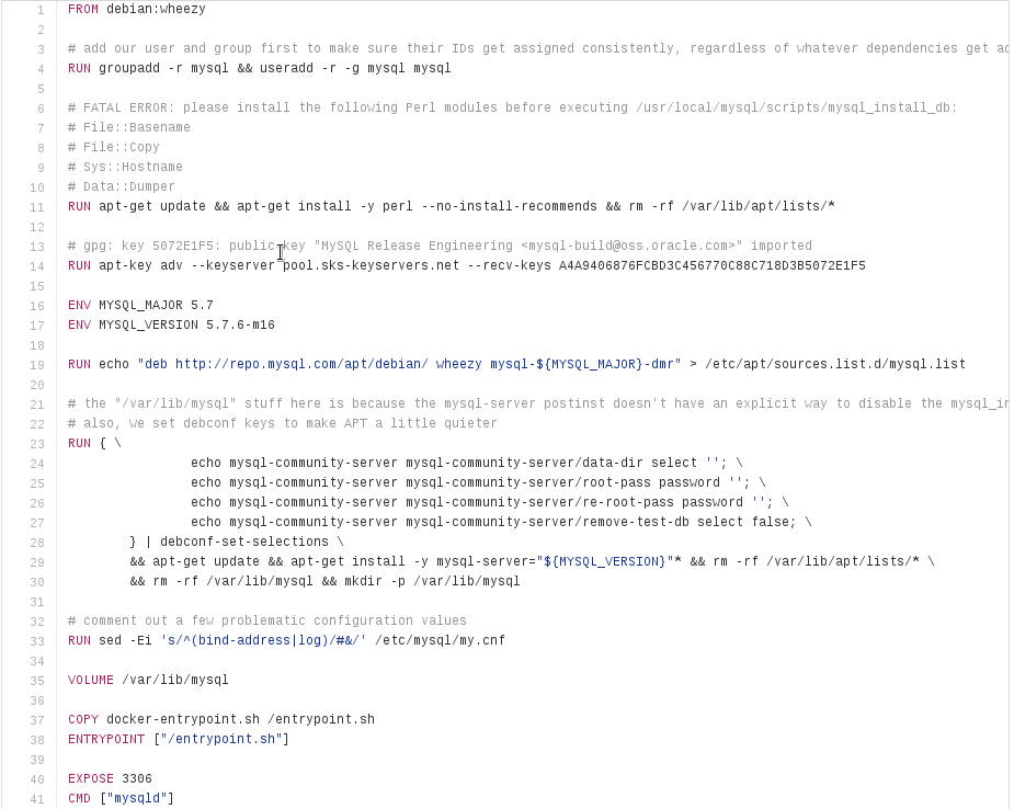 Docker - MySQL buildfile