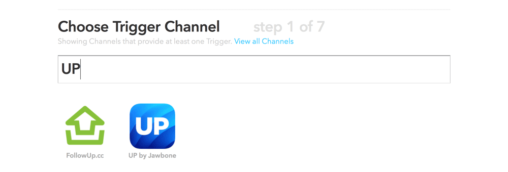 IFTTT UP Trigger Channel