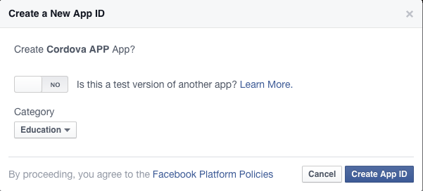 Create App ID