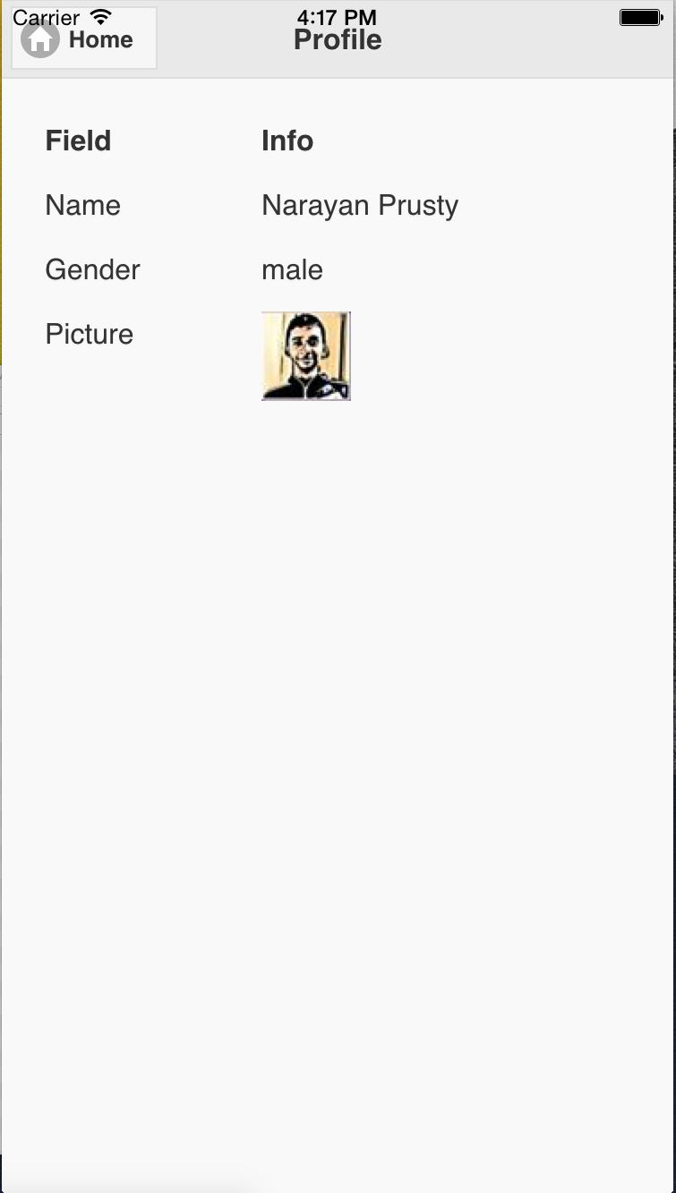 Profile page