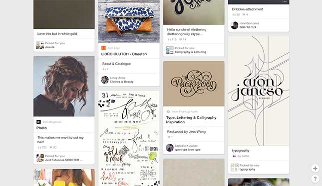 Pinterest homepage