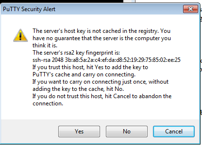 PuTTY Security Alert