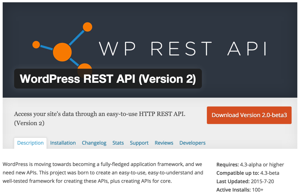 WP API WordPress plugin