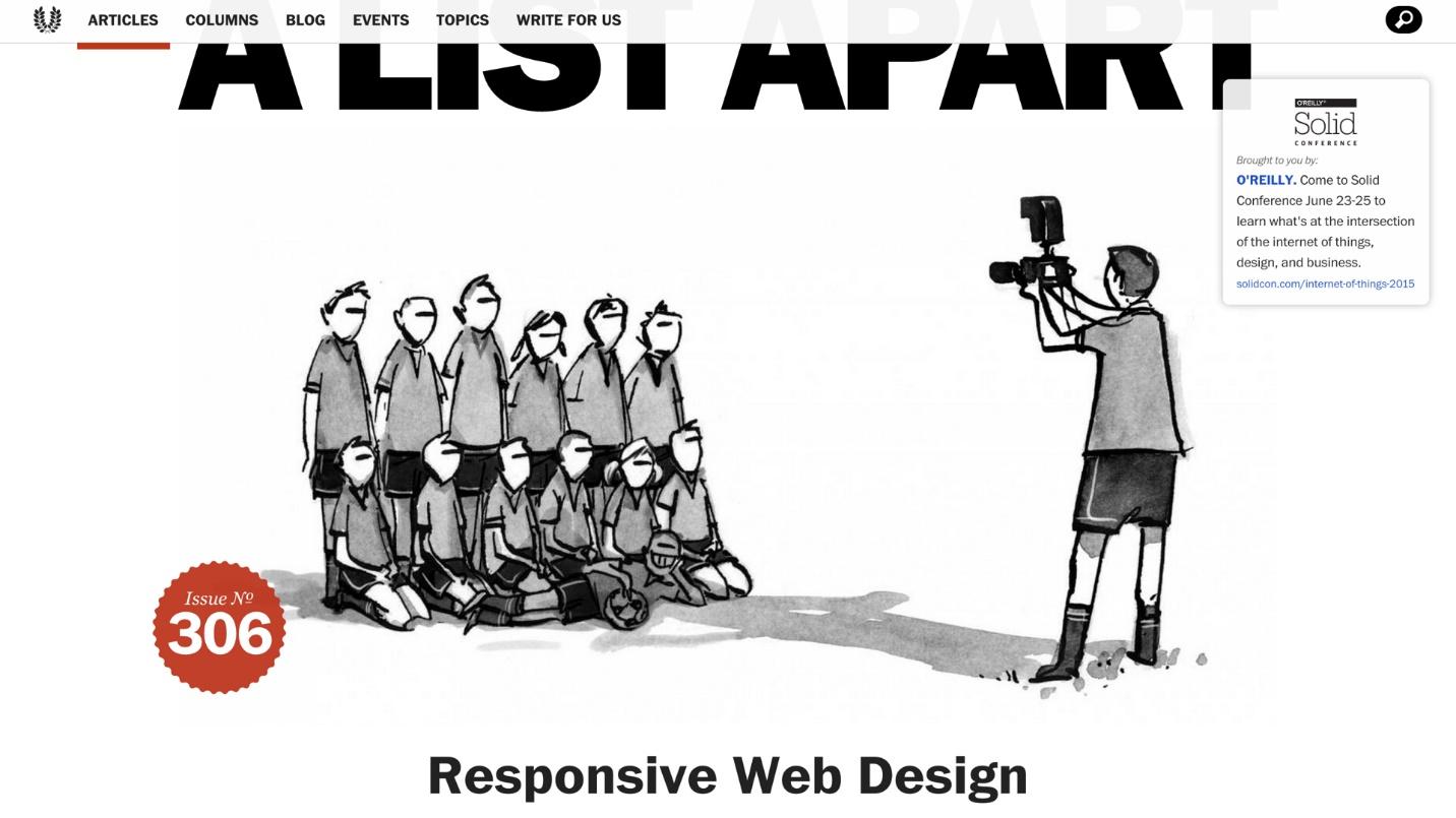A Screenshot of the famous A List Apart article introducing responsive web design