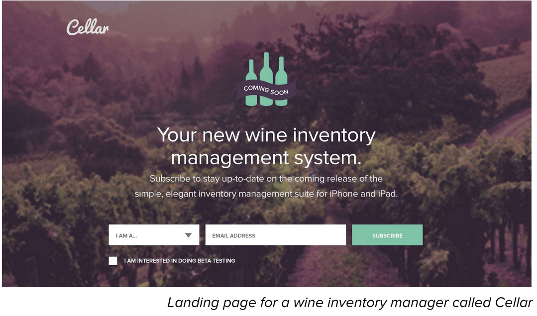 startup landing page