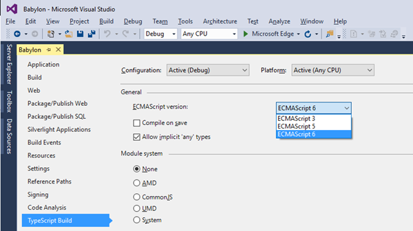 Experiment with ECMAScript 6 on Babylon.js with TypeScript 1.5