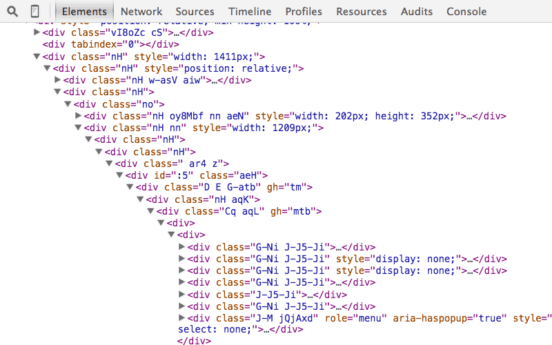 Gmail's div soup