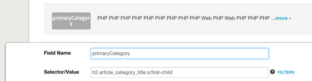 Primary category field definition