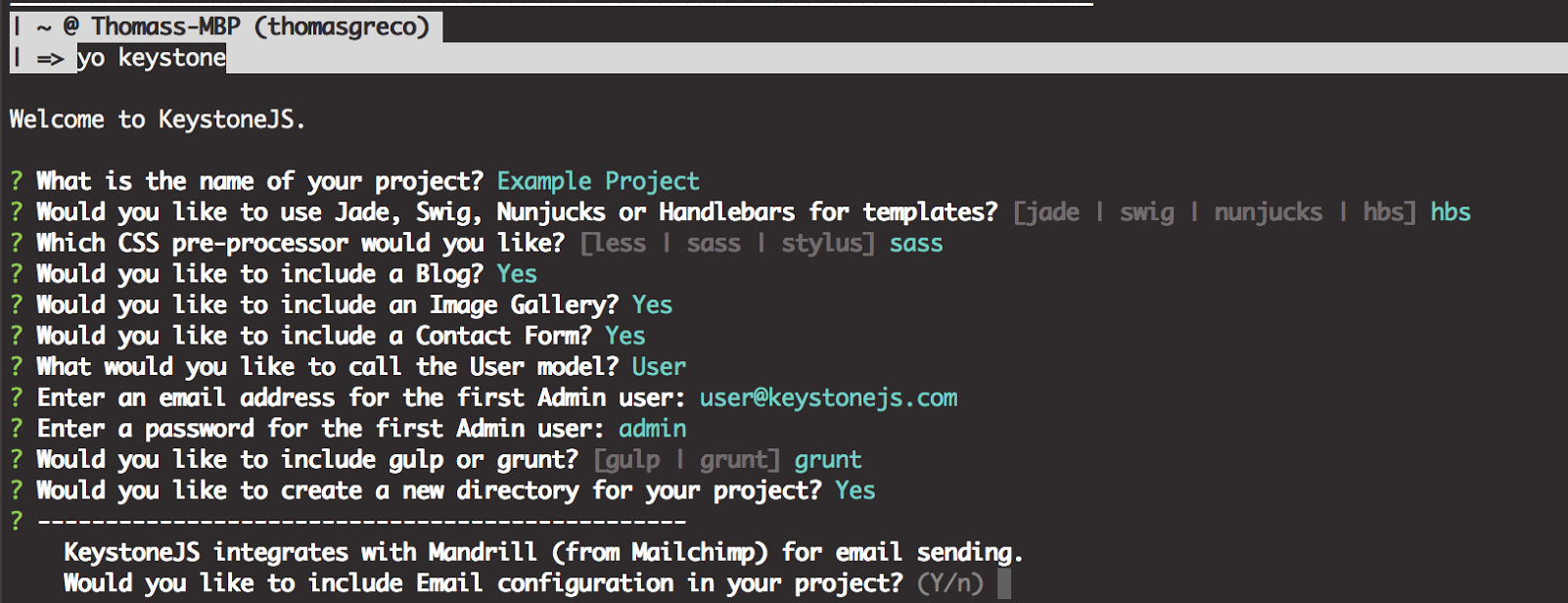 KEYSTONEJS. Grunt node js.