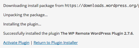 WP Remote Installed