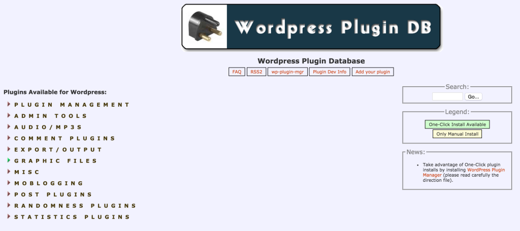 WP-Plugins.net; Old WordPress Plugin Directory November 2004