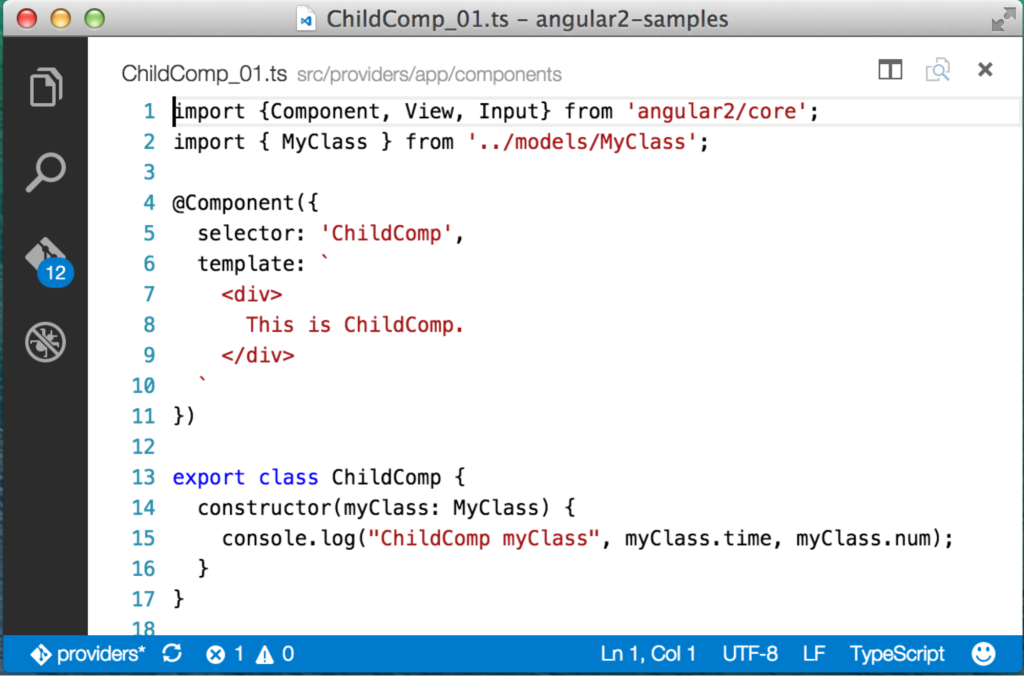 ChildComp with MyClass injected into the constructor
