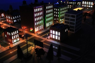 Night-time in CyberCity.