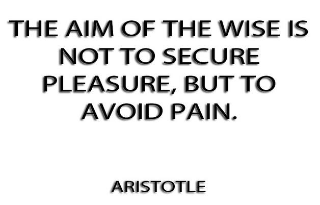 The Aim of the wise is not to secure pleasure but to avoid pain - Aristotle
