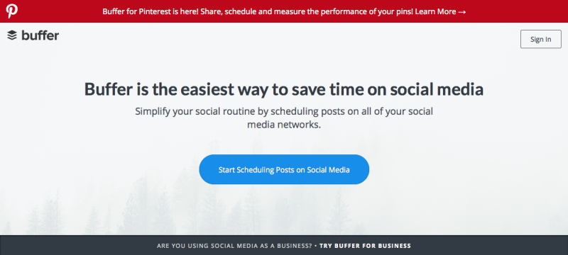 Screenshot: Buffer UI