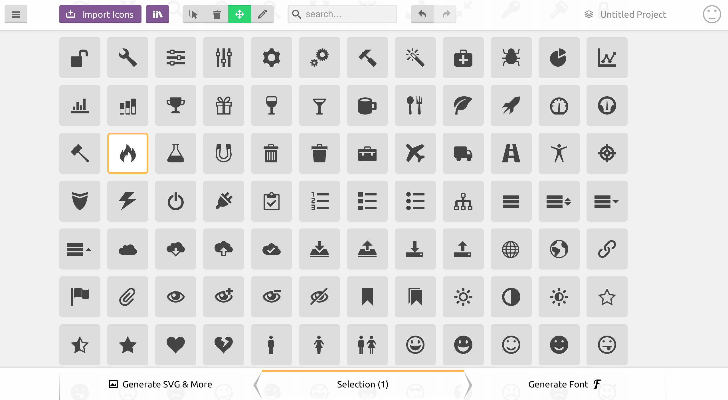 Icomoon icons