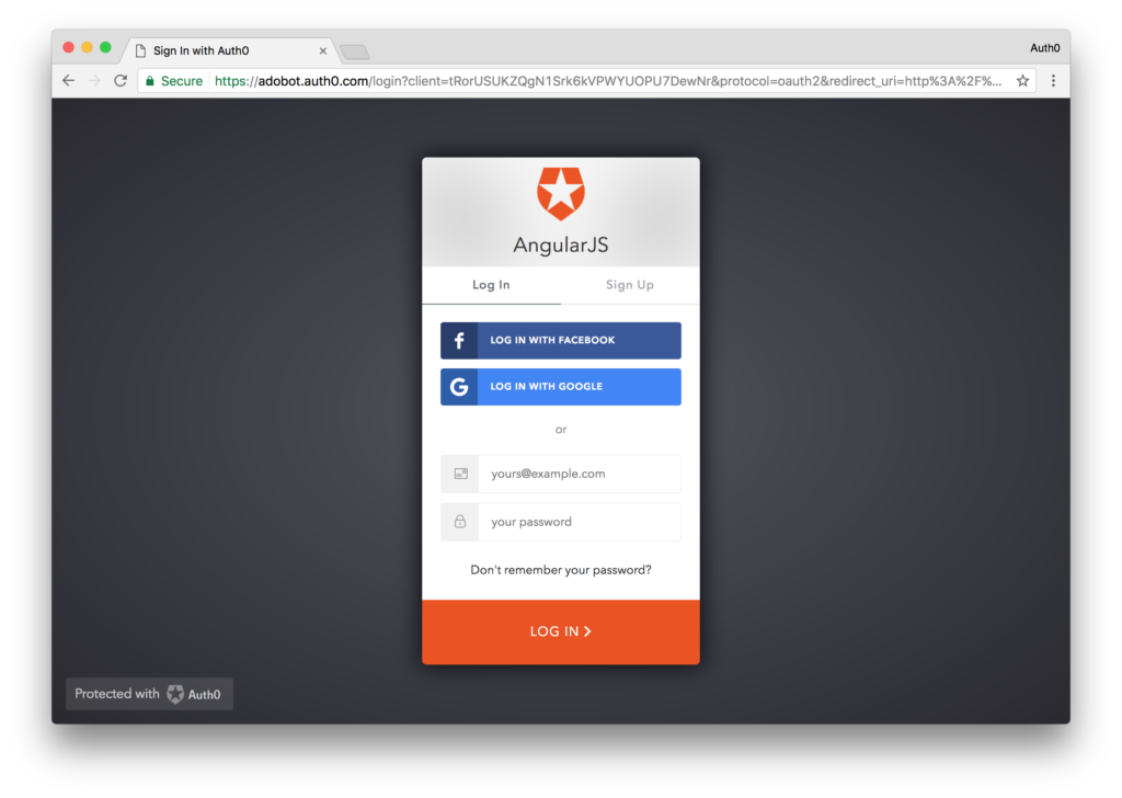 Auth0 login