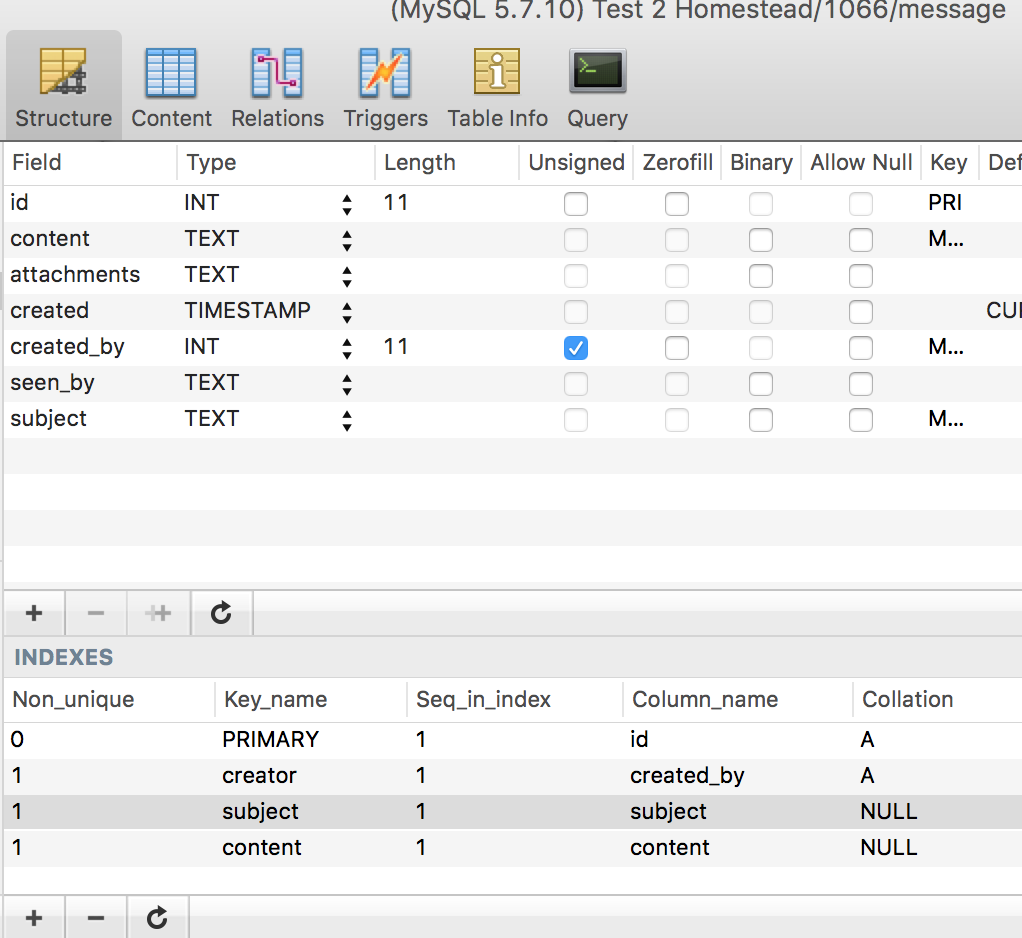 Additional changes have been applied to the table and are now visible in the database