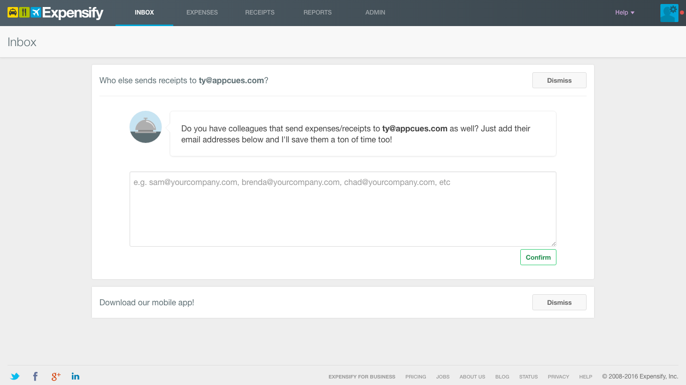 Conversational interface with talking desk bell.
