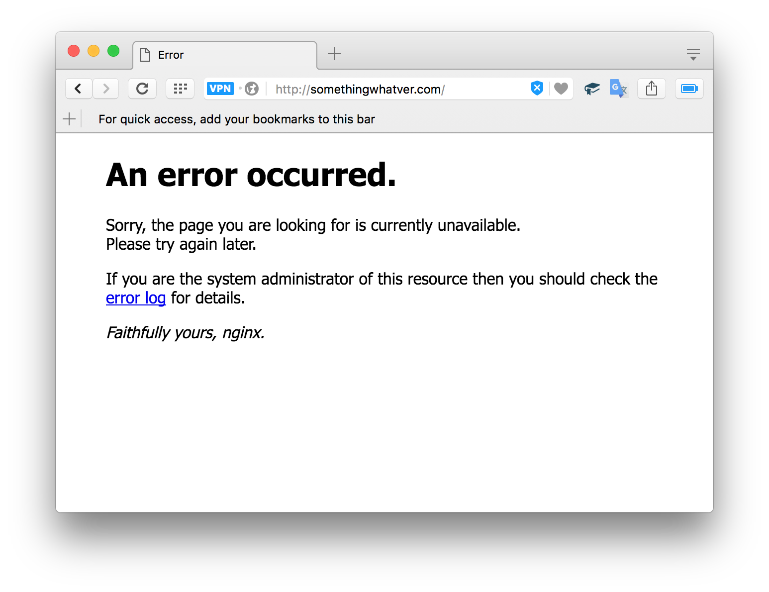 Nginx 502 Error