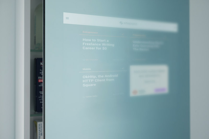 SitePoint on a Smart Mirror