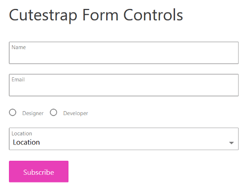 Form element in Cutestrap framework.