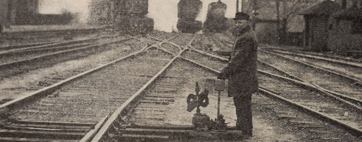 Vintage photo of a railway signalman.