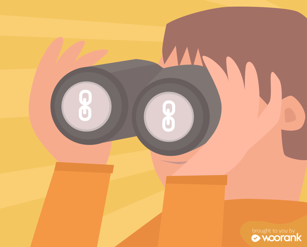A vector illustration of a person looking through binoculars