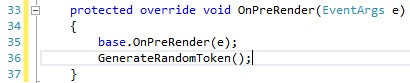 override the OnPreRender() function