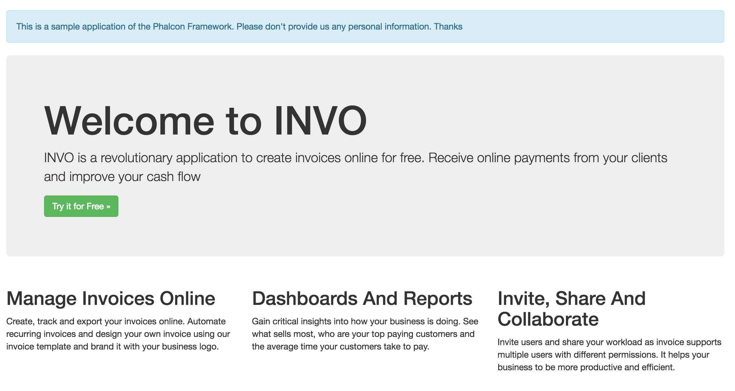 Invo screenshot