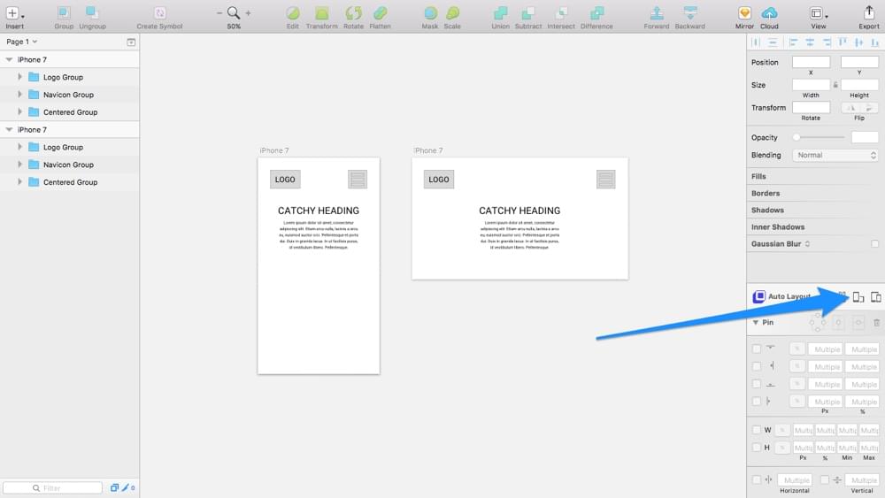 Responsive Design In Sketch Group Resizing Vs Auto Layout