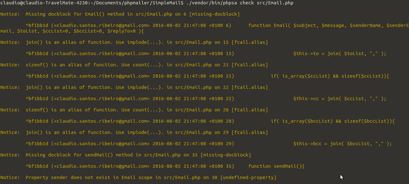 PHPSA static analysis