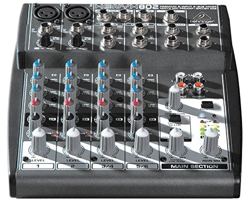 The Behringer Xenyx 802 Audio Mixer