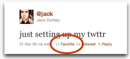 @jack showing Twitter using the star in 2006.