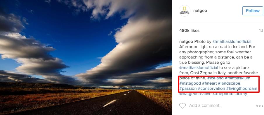 hashtags on national geographic s instagram - iceland follow instagram