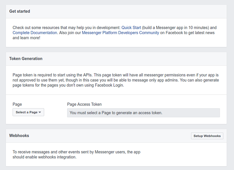 Screenshot of the Facebook Messenger Settings page