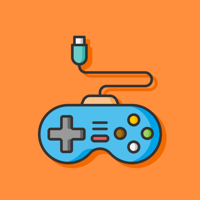 Vector image of an old school joystick