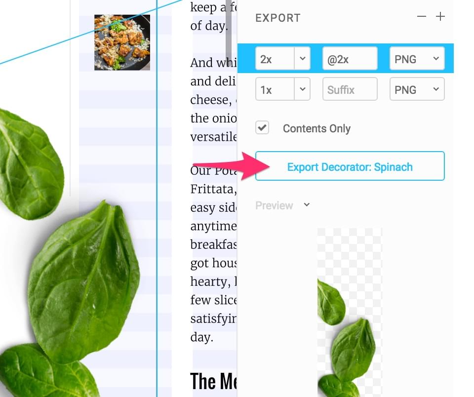 Figma's export panel