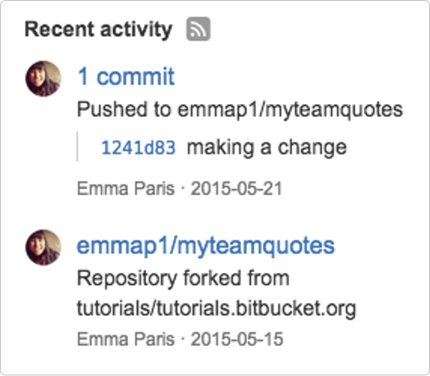 Bitbucket activity stream