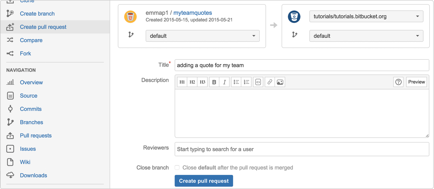 Create Pull Request