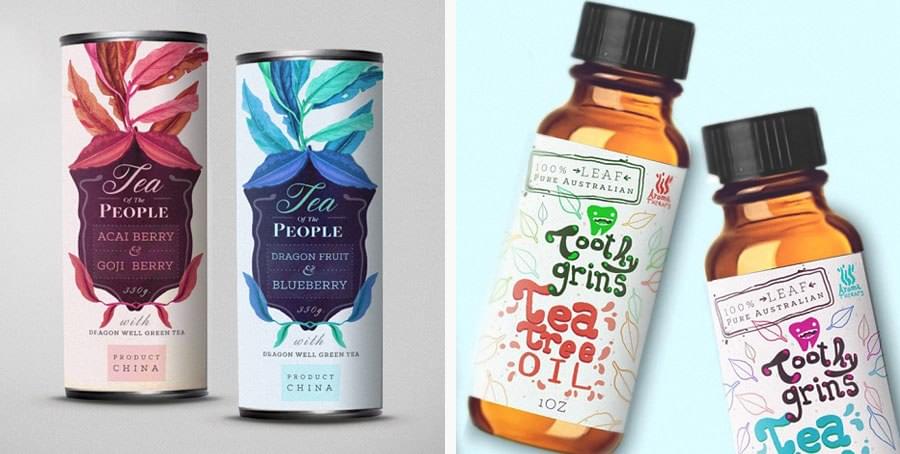 Packaging for Tea of the People and Toothly Grins