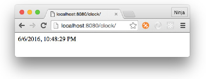 The clock displaying the current time