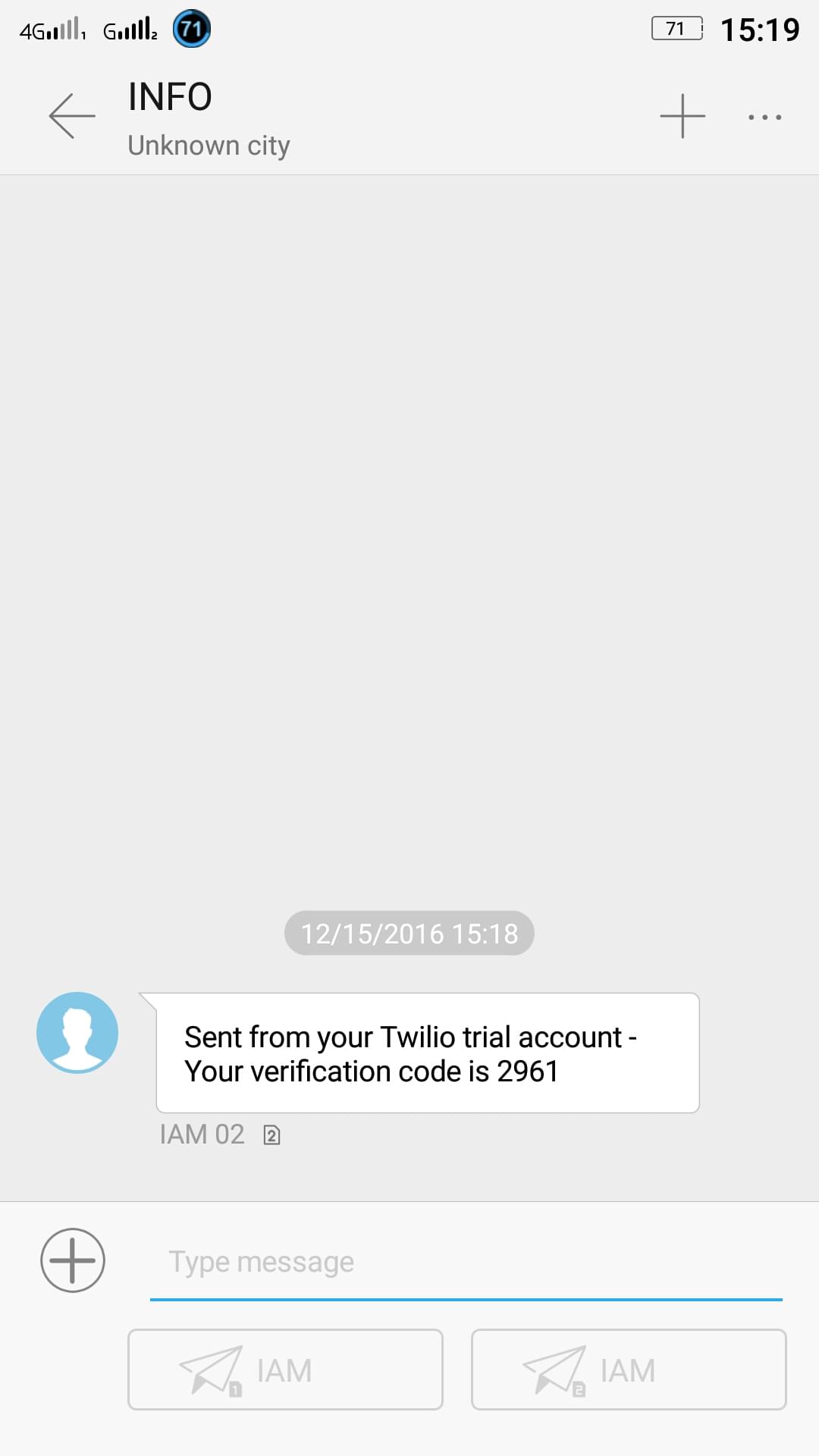 2FA verification code SMS