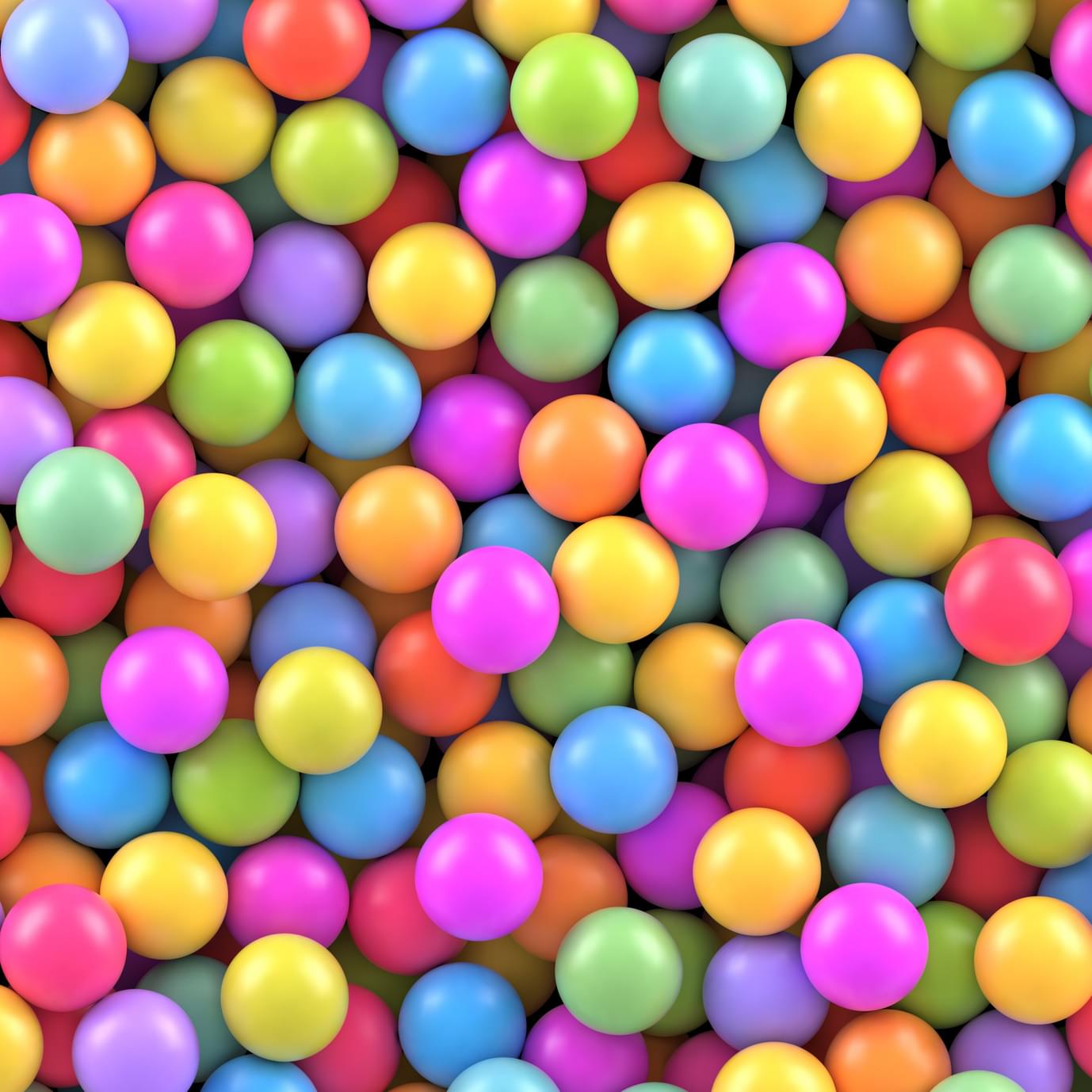 Collection of colored balls of same type