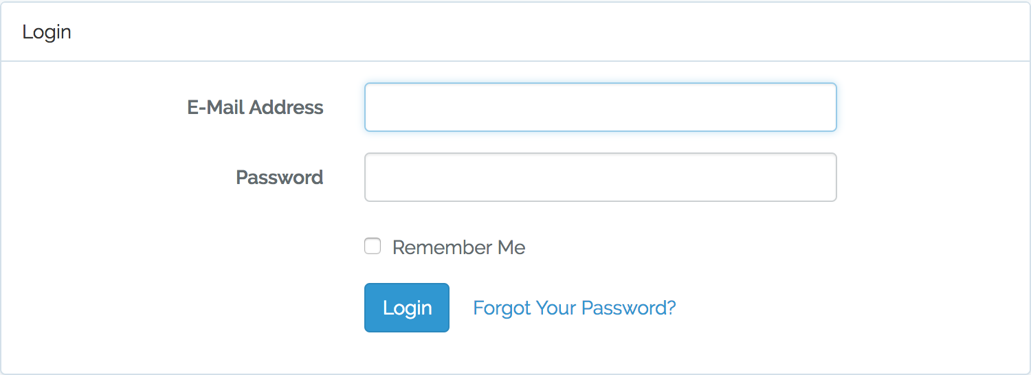 Laravel form based authentication