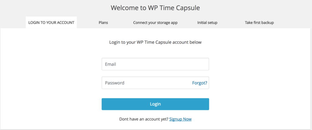 WP Time Capsule Login