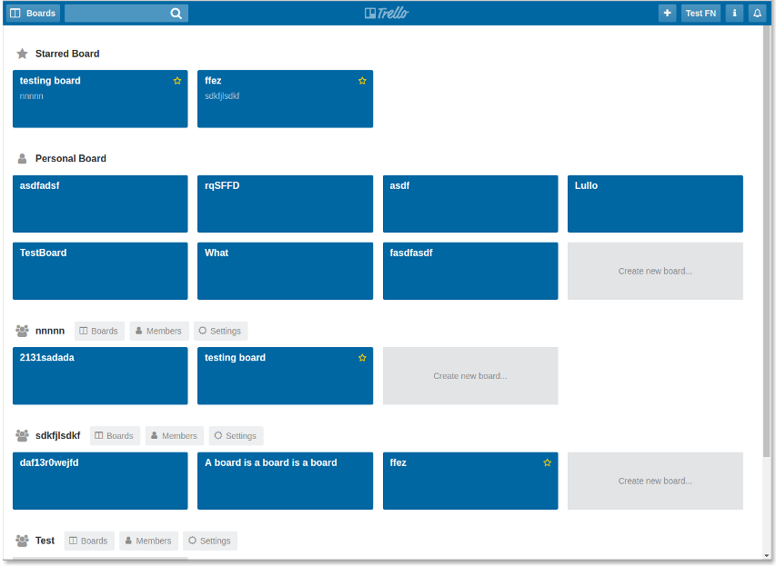 Screenshot of fullstack Trello clone