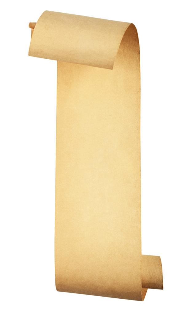 Illustration of a scroll, indicating a long log