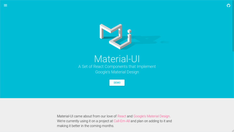 Material UI Material Design UI for React Components